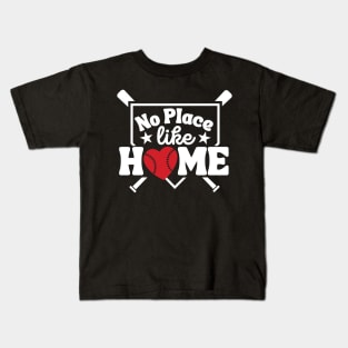 No Place Like Home Baseball Lover Home Plate Kids T-Shirt